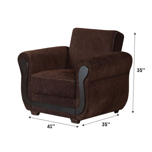 Sunrise 41 in. Convertible Sleeper Chair in Brown with Storage - CH-SUNRISE - Gate Furniture