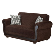 Sunrise 67 in. Convertible Sleeper Loveseat in Brown with Storage - Gate FurnitureLoveseat