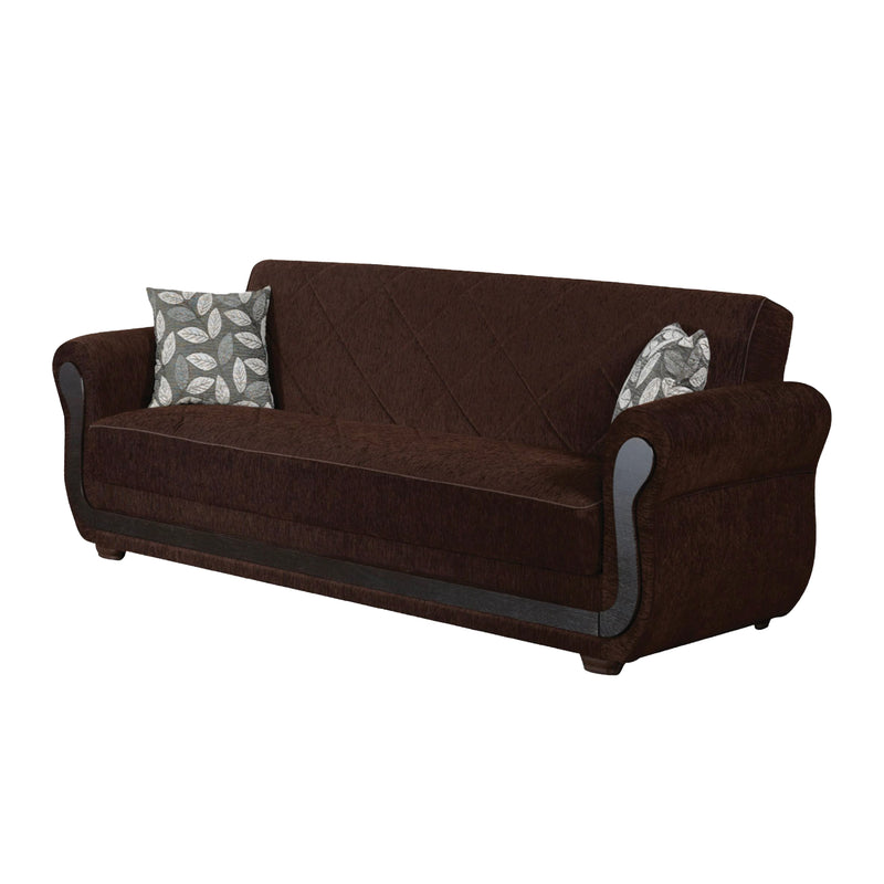 Sunrise 91 in. Convertible Sleeper Sofa in Brown with Storage - Gate FurnitureSleeper Sofa