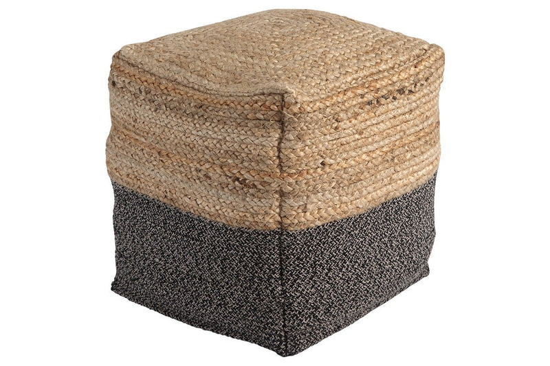 Sweed Valley Natural/Black Pouf - Gate FurniturePouf