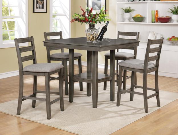 Tahoe Gray 5-Piece Counter Height Dining Set - 2630SET-GY - Gate Furniture