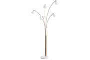 Taliya Champagne/White Arc Lamp - Gate FurnitureFloor Lamps