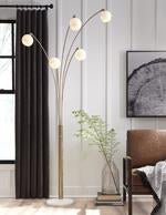 Taliya Champagne/White Arc Lamp - Gate FurnitureFloor Lamps
