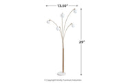 Taliya Champagne/White Arc Lamp - Gate FurnitureFloor Lamps