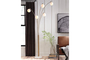 Taliya Champagne/White Arc Lamp - Gate FurnitureFloor Lamps