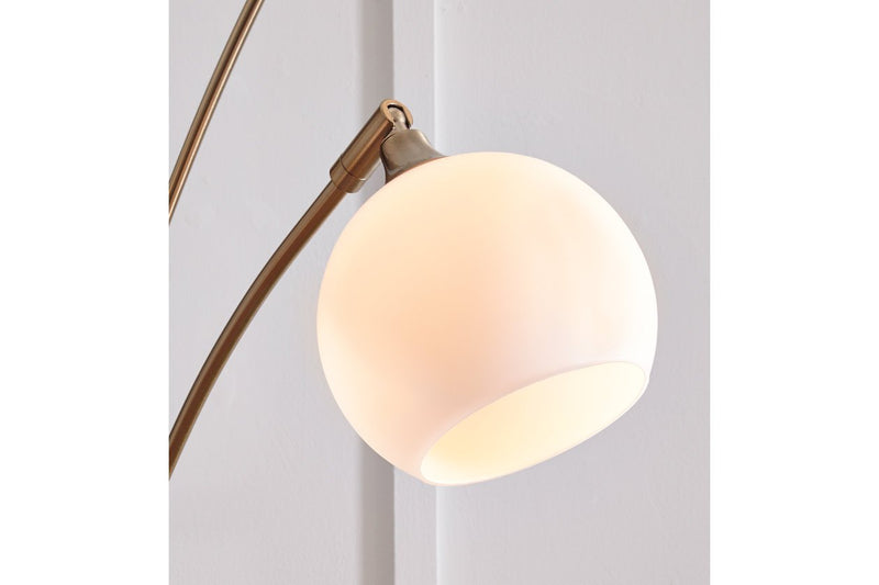 Taliya Champagne/White Arc Lamp - Gate FurnitureFloor Lamps
