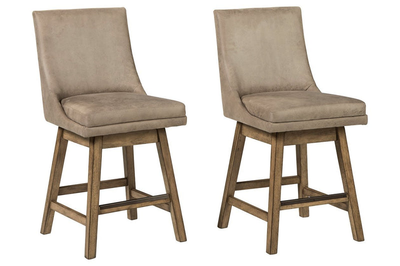 Tallenger Beige Counter Height Bar Stool (Set of 2) - Gate FurnitureBarstool