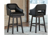 Tallenger Black/Dark Brown Bar Height Bar Stool (Set of 2) - Gate FurnitureBarstool