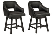 Tallenger Black/Dark Brown Counter Height Bar Stool (Set of 2) - Gate FurnitureBarstool