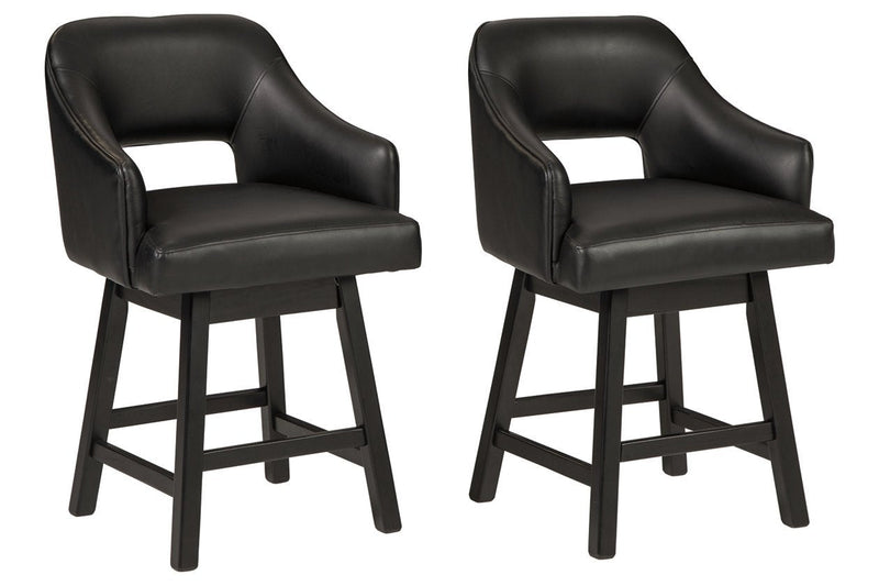 Tallenger Black/Dark Brown Counter Height Bar Stool (Set of 2) - Gate FurnitureBarstool