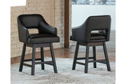 Tallenger Black/Dark Brown Counter Height Bar Stool (Set of 2) - Gate FurnitureBarstool