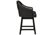 Tallenger Black/Dark Brown Counter Height Bar Stool (Set of 2) - Gate FurnitureBarstool