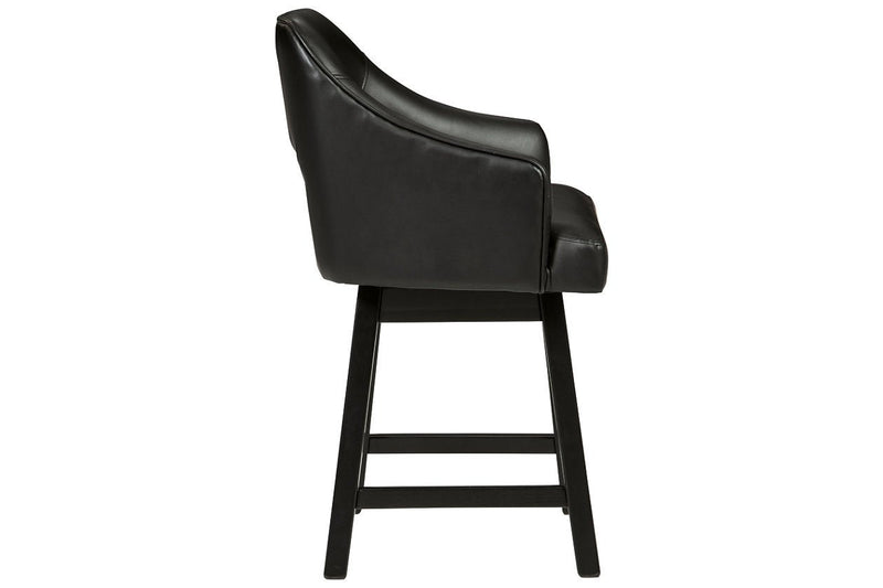 Tallenger Black/Dark Brown Counter Height Bar Stool (Set of 2) - Gate FurnitureBarstool