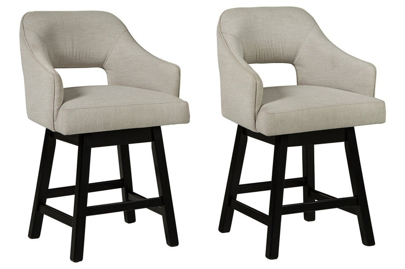 Tallenger White/Dark Brown Counter Height Bar Stool (Set of 2) - Gate FurnitureBarstool