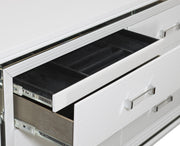 Tamsin White LED Upholstered Storage Platform Bedroom Set - Gate FurnitureBedroom Set