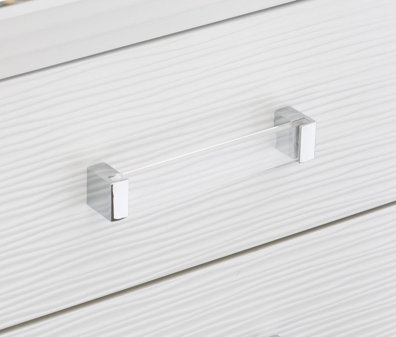 Tamsin White LED Upholstered Storage Platform Bedroom Set - Gate FurnitureBedroom Set