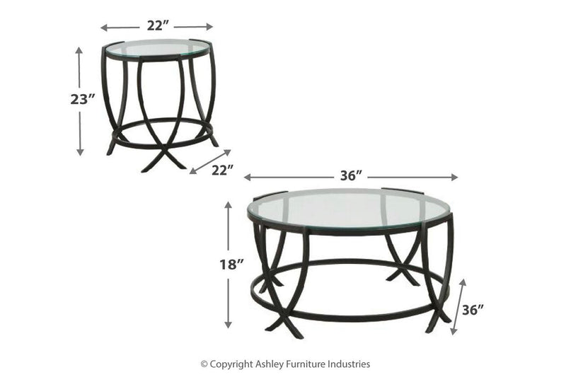 Tarrin Black Table (Set of 3) - Gate FurnitureOccasional Table Set