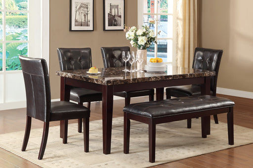 Teague Espresso Faux - Marble Top Dining Set - Gate FurnitureDining Room Set