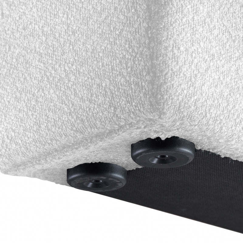 Terra Boucle Fabric Full Bed White - TerraWhite-F