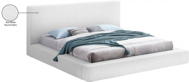 Terra Boucle Fabric King Bed White - Gate FurnitureKing Bed