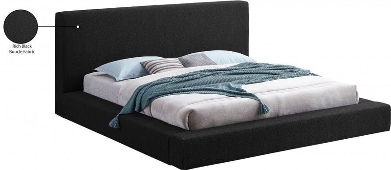 Terra Boucle Fabric Queen Bed Black - Gate FurnitureQueen Bed