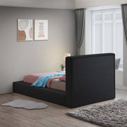Terra Boucle Fabric Twin Bed Black - Gate FurnitureTwin Bed