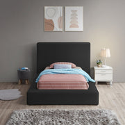 Terra Boucle Fabric Twin Bed Black - Gate FurnitureTwin Bed