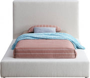Terra Boucle Fabric Twin Bed Cream - Gate FurnitureTwin Bed