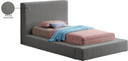 Terra Boucle Fabric Twin Bed Grey - Gate FurnitureTwin Bed