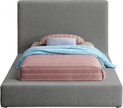 Terra Boucle Fabric Twin Bed Grey - Gate FurnitureTwin Bed