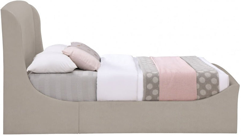 Tess Velvet King Bed (3 Boxes) Beige - Gate FurnitureKing Bed