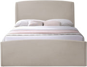 Tess Velvet King Bed (3 Boxes) Beige - Gate FurnitureKing Bed