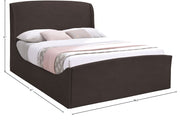 Tess Velvet King Bed (3 Boxes) Brown - Gate FurnitureKing Bed