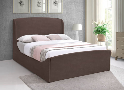 Tess Velvet King Bed (3 Boxes) Brown - Gate FurnitureKing Bed