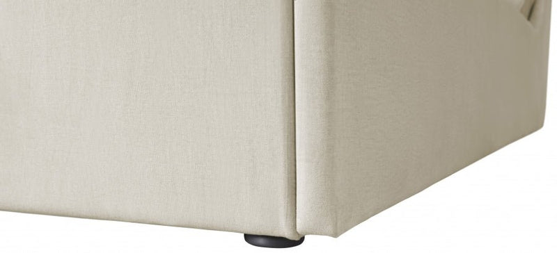 Tess Velvet King Bed (3 Boxes) Cream - Gate FurnitureKing Bed