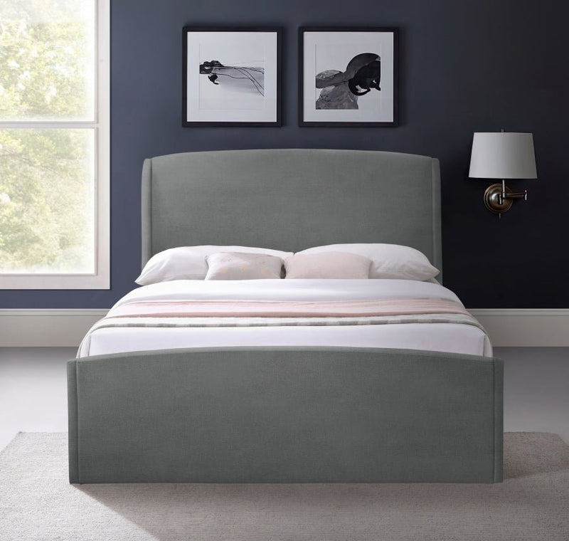 Tess Velvet King Bed (3 Boxes) Grey - Gate FurnitureKing Bed