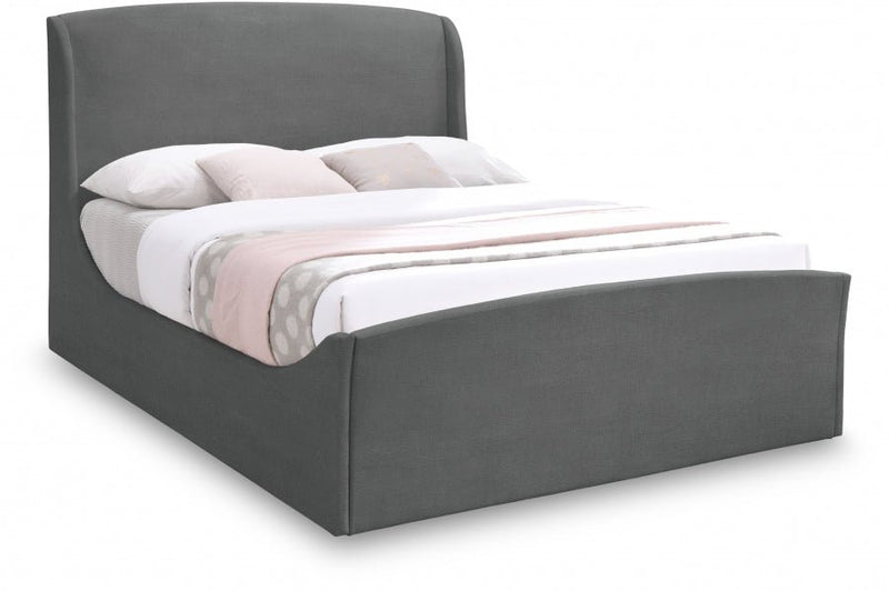 Tess Velvet King Bed (3 Boxes) Grey - Gate FurnitureKing Bed