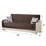 Texas 89 in. Convertible Sleeper Sofa in Brown with Storage - Gate FurnitureSleeper Sofa