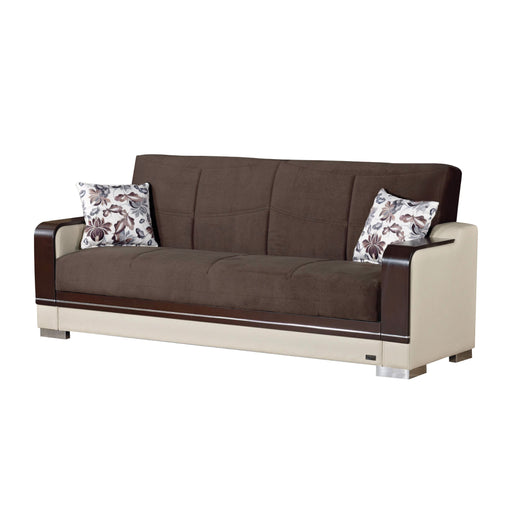 Texas 89 in. Convertible Sleeper Sofa in Brown with Storage - Gate FurnitureSleeper Sofa