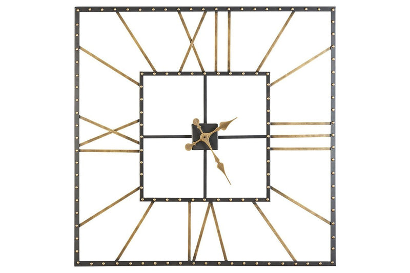 Thames Black/Gold Finish Wall Clock - Gate FurnitureOther Products