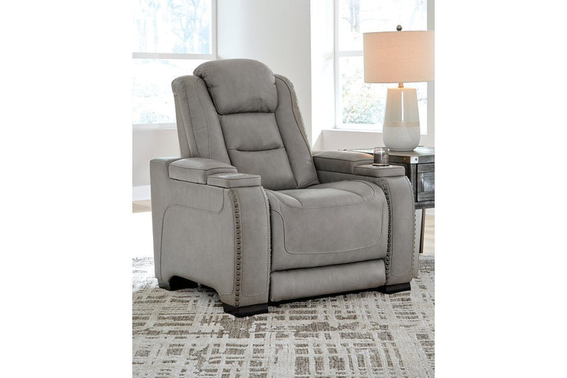 The Man - Den Gray Power Recliner - Gate FurniturePower Recliner