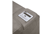 The Man - Den Gray Power Reclining Loveseat with Console - Gate FurniturePower Reclining Loveseat