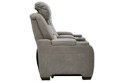 The Man - Den Gray Power Reclining Loveseat with Console - Gate FurniturePower Reclining Loveseat