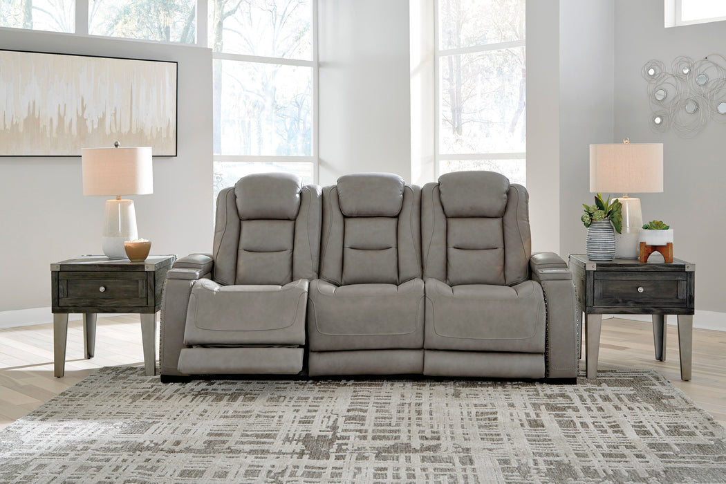 The Man-Den Gray Power Reclining Sofa - U8530515 - Gate Furniture