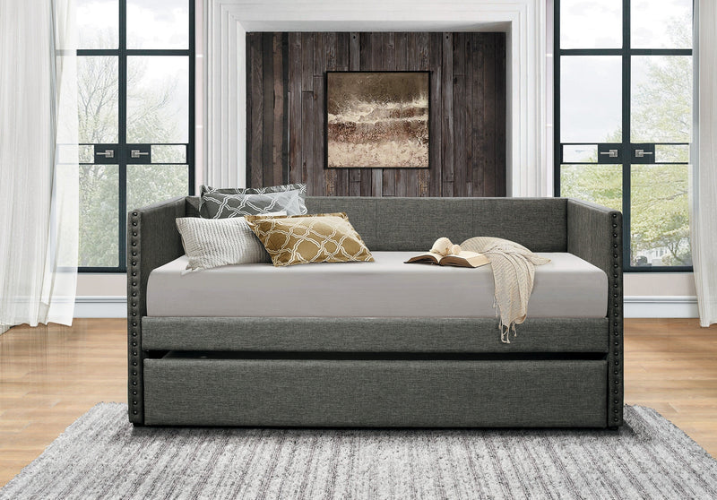 Therese Gray Daybed with Trundle - Gate FurnitureDaybed