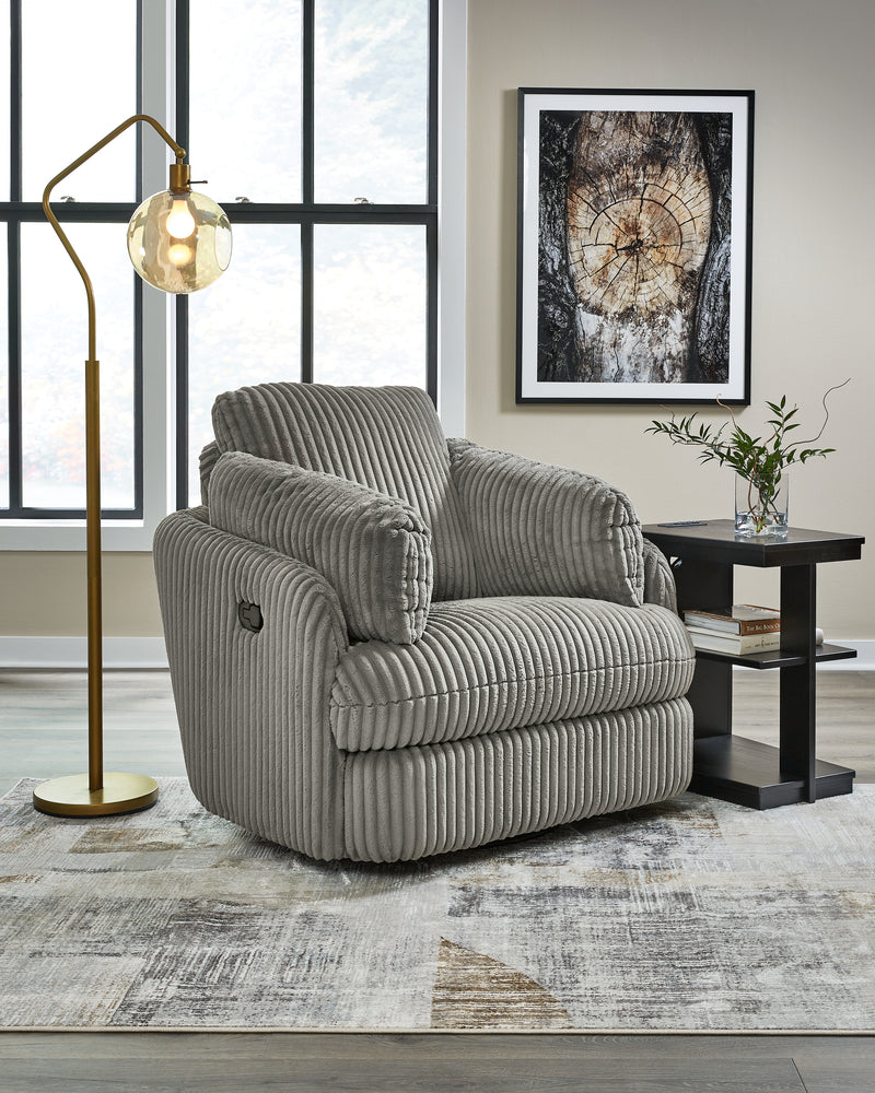 Tie-Breaker Fog Swivel Glider Recliner - 9490361