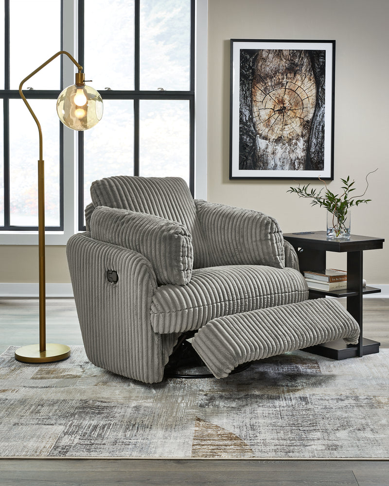 Tie-Breaker Fog Swivel Glider Recliner - 9490361