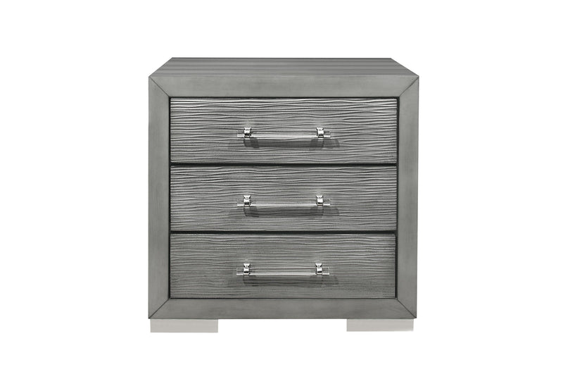 Tiffany Silver Nightstand - Gate FurnitureNightstand