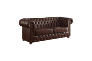 Tiverton Brown Faux Leather Living Room Set - Gate FurnitureLiving Room Set