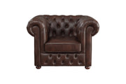 Tiverton Brown Faux Leather Living Room Set - Gate FurnitureLiving Room Set